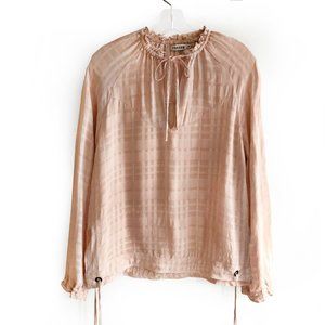 Farrow rose blush plaid gingham texture blouse top